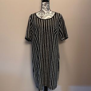 Eloquii Size 16 Black and White Striped Dress